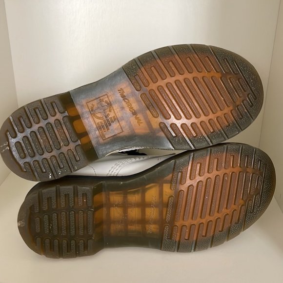 Dr. Martens 1460 Leather Lace Up Combat Boots in White - Picture 9 of 10